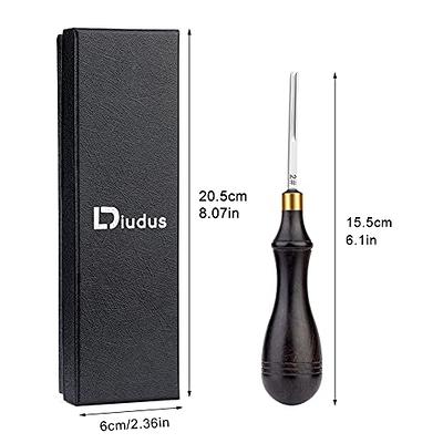 DIUDUS 2/4/6 Prong Punch 4mm, Leather Edge Beveler 1.8mm, Black