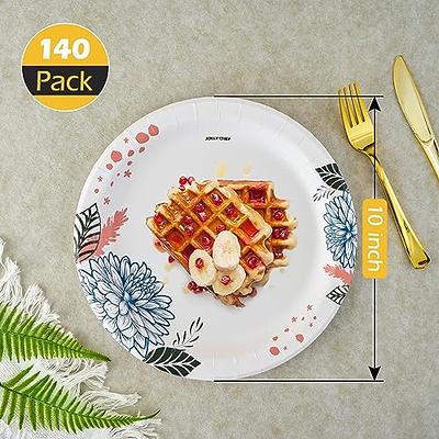 JOLLY CHEF 8.37 inch Paper Plates 140 Count Soak Proof, Cut Proof,  Microwave Safe Heavy Duty Printed Disposable Plate for Everyday Use - Yahoo  Shopping