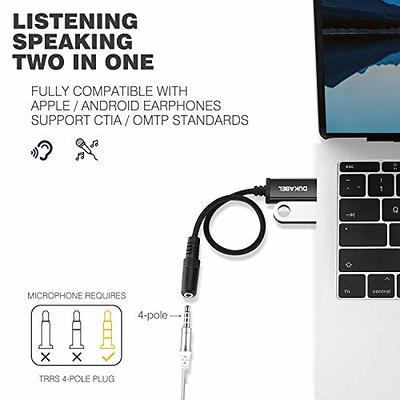 DUKABEL USB to 3.5mm Jack Audio Adapter, USB to Aux Cable with TRRS 4-Pole  Mic-Supported USB to Headphone AUX Adapter Built-in Chip External Sound