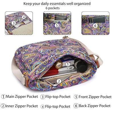 Front Zipper Multi-Pocket Shoulder Bag Handbag Large Capacity Travel Bag