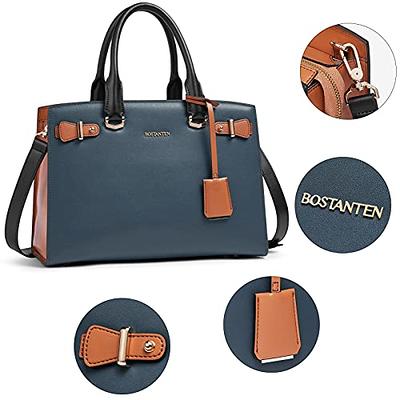 BOSTANTEN Women Leather Handbags Top Handle Satchel Purses Medium