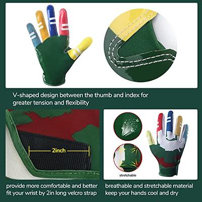 Men's Football Gloves - Sticky Grip Skin Tight Adult Football Gloves -  Enhanced Performance Football Gloves 