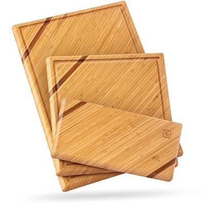 Bamboo Wood Cutting / Chopping Board Set for Kitchen - with