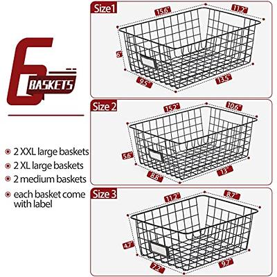 Sorbus 2-Pack White Metal Wire Baskets Storage Bin Organizer