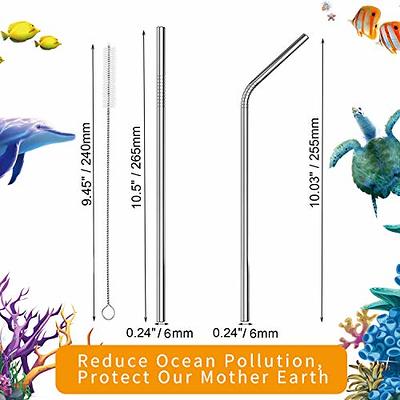 AQUAPHILE Stainless Steel Straws for Stanley Tumbler, 10.5& 12 Long Bent  Straw Replacement for 30/40 oz Stanley Cup Accessories, Reusable Metal