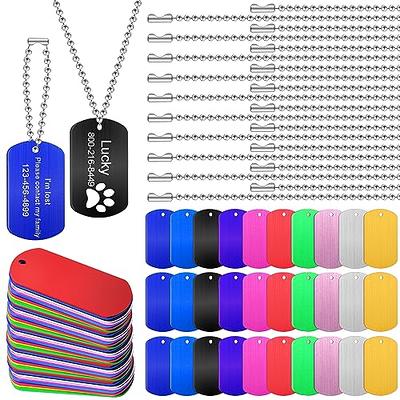 100Pcs Dog Tag Military Pet Id Tags Aluminum Name Pendant Blank