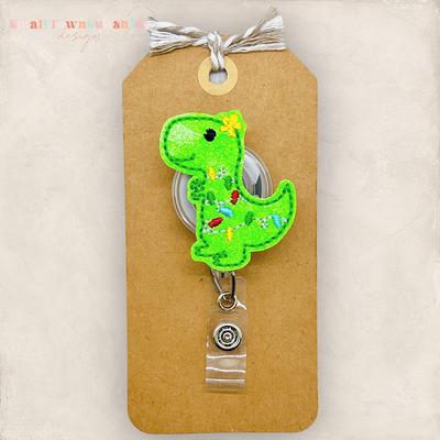 Tree Rex Badge Reel, Christmas Lights Dino Nurse Holder, Teacher Lanyard,  Coworker Gift, Retractable Id Holder