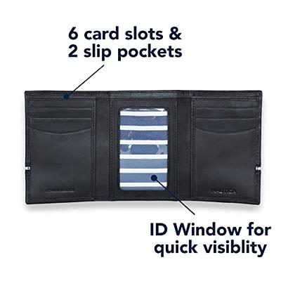 Black Bifold Wallet for Men With ID Window and RFID Blocking - Stealth Mode  Leather