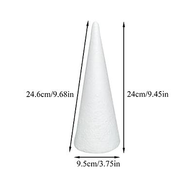 Crafjie Foam Cones for DIY Arts and Crafts (3.55 x 11.8 in, 4 Pack), White  Polystyrene Christmas Tree Foam Cones Craft Supplies, for DIY Home Craft