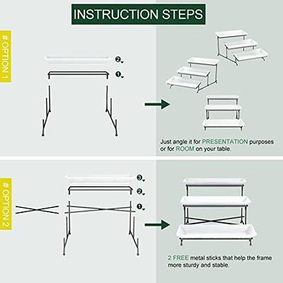 LAUCHUH 3 Tier Serving Stand Collapsible Sturdier Rack with 3 Porcelain  Serving Bowls Tier Serving Trays for Fruit Dessert Presentation Party  Display Set - Yahoo Shopping