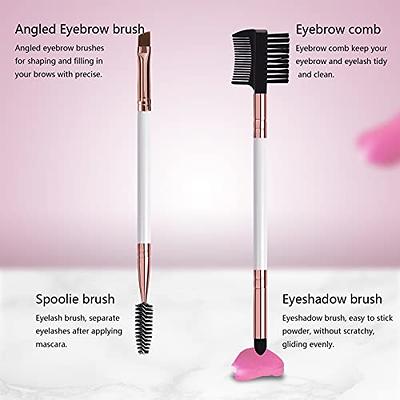 Renata Beauty Eyebrow Brush Set – 4-Pcs Eyebrow Brushes Kit with Dual Brow Brush, Angled Brush, Eyeliner Brush, Definer Brush – Multipurpose