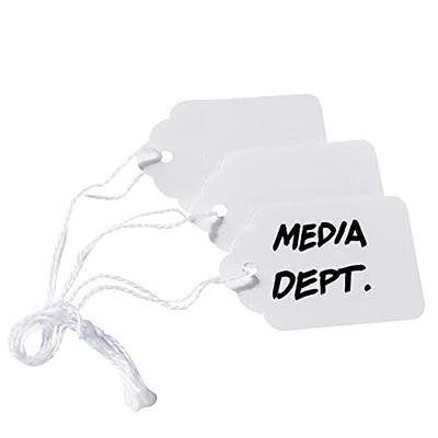 1-3/32 x 1-3/4 White Merchandise Tags - Pre-Strung (White String) - 1000  Per Case