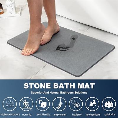 VIVAGO Diatomite Stone Bath Mat Large for Bathroom (27.6 x 18.1) - Quick Drying Diatomaceous Earth Bath Mat Stone Super Absorbent Floor Mat - Non