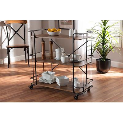 Baxton Studio Dallan Kitchen Cart Black Yahoo Shopping