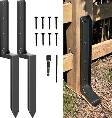 Heavy Duty Steel Fence Post Repair Stakes, Anchor Ground Spike, for Repair  Tilted/Broken Wood Fence Post (1 Pack/Black）