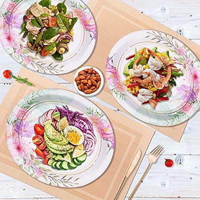 Tyzarglef 50 Count Floral Oval Paper Plates, 10 x 12.5 Large Disposable  Dinner Serving Platters Heavy Duty, for Wedding, Bridal/Baby Showers,  Floral Party Supplies - Yahoo Shopping