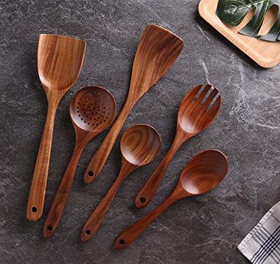 Kitchen Utensils Set, NAYAHOSE Wooden spoons for Cooking Non-stick Pan  Kitchen Tool Wooden Cooking Spoons and Wooden utensil storage wooden barrel  - Yahoo Shopping