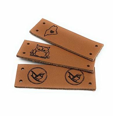 Leather labels, knitting labels, personalized logo labels, crochet labels,  custom made logo labels, branding leather tags, set of 25 - Yahoo Shopping