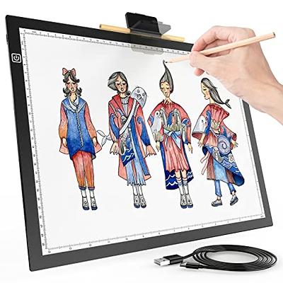  Honesorn Rechargeable A4 Copy Tracing Light Pad with Type-C  Port, Ultra-Thin Diamond Painting Light Board, Led Light Table for Weeding  Vinyl, Dimmable Tracing Light Box for Artists, Teens, Black
