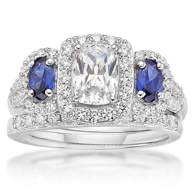 Trend Silver Lab Created Sapphire Aquamarine Stone Fine Jewelry