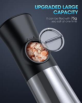 Gravity Electric Salt and Pepper Grinder Set - USB Rechargeable Automatic  Grinder - Generous Capacity - Adjustable Fineness - One Handed Operation,  Stainless Steel Construction, LED Light - Yahoo Shopping