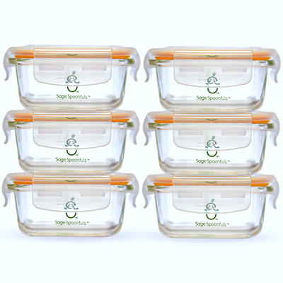 KeaBabies 6pk Prep Baby Food Storage Containers, 4 oz Leak-Proof, BPA Free Glass Baby Food Jars for Feeding - Nord