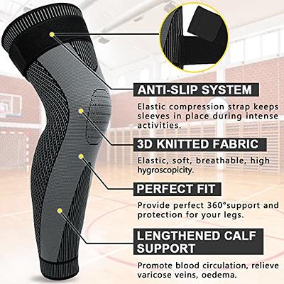 Leg Compression Sleeve Knee Sleeves with Belt Full Leg Sleeves for