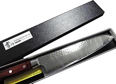 Sasaki Takumi Japanese AUS-10 Stainless Steel Chef Knife with Locking Sheath, 8-inch, Black