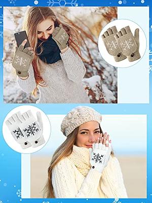 Thermal Knitted Fingerless Gloves Warm Winter Half Finger Gloves