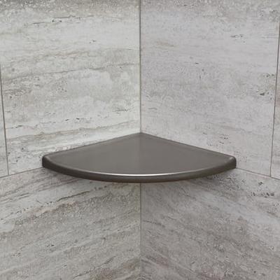 Elie 9 in. Corner Bathroom Shelf in Brushed Nickel