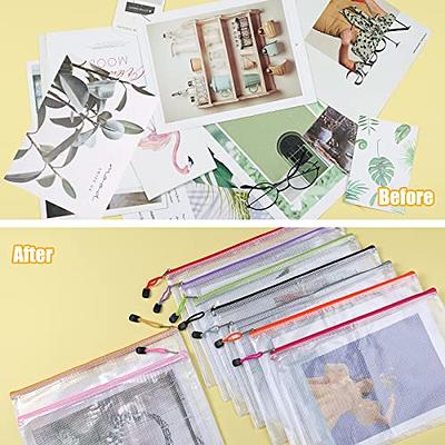 24pcs Mesh Zipper Pouch Bags, Zipper Bags for Organizing, A4 Zipper Bags  for Classroom Organization and Storage, Board Game Storage,Puzzle Bags