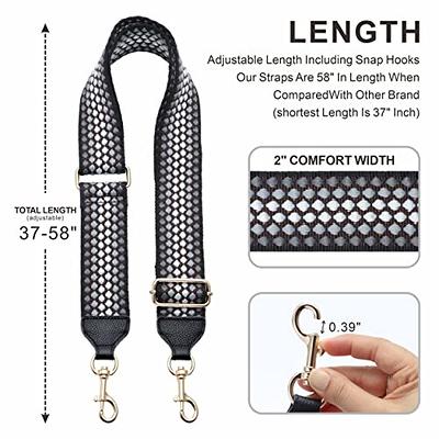 Purse Strap Replacement Crossbody Guitar Straps for Handbags Shoulder Strap  Adjustable Replacement for Bag Vintage Pattern with Cowhide Genuine