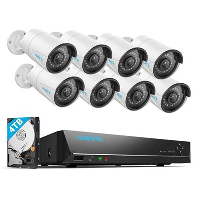 Reolink 4K Ultra HD Smart PoE Security Camera System, 4pcs Wired 8MP  Outdoor PoE IP Cameras, Supports Smart Person Vehicle Detection, 8MP 8CH  NVR with 2TB HDD for 24/7 Recording, RLK8-800B4 