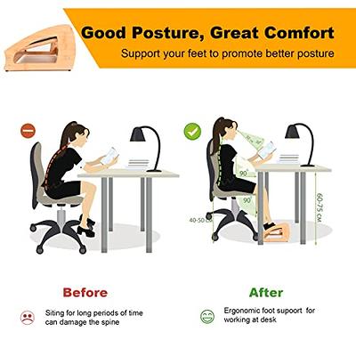 Foot Rest for Under Desk at Work, Leg Feet Support with Massage Surface, Adjustable Height, Anti Slip Stable Toilet Stool for Office Computer Gaming