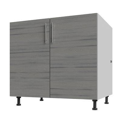 Allen + Roth Driftwood Shore 36.02-in W x 36.02-in D x 35.82-in H Outdoor Kitchen Corner Cabinet Stainless Steel | FHTA80080A