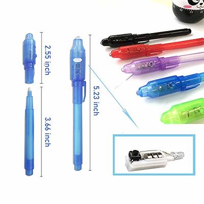 7Pcs Invisible Disappearing Ink Pen with UV Light,Colorful Secret Pens Fun