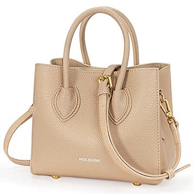 molshine Small Genuine Leather Handbag,Luxury Purse,Satchel Crossbody Bag  with Shoulder Strap for Women Lady Girls (Beige) - Yahoo Shopping