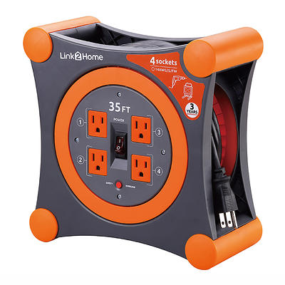 Paragon Group Usa LLC Link2Home Cord Reel 35' Extension Cord with 4 Power  Outlets in Orange - Yahoo Shopping