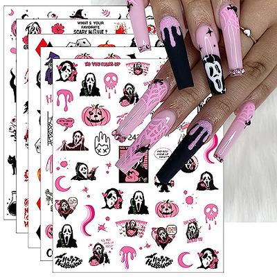 9 Sheets Halloween Nail Art Stickers Ghost 3D Nail Decals Spider Skull  Scary Flame Scar Bloody Nail Designs Rose Bones Horror Eyes Nail Art  Supplies Nail Decorations Accessories for Women - Yahoo Shopping