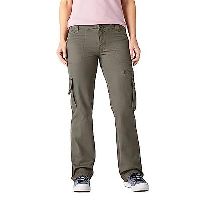 Dickies Women's Relaxed Fit Cargo Pants, Rinsed Grape Leaf Green