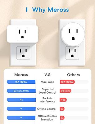 Meross Smart Plug 4 Pack, 15A & Wi-Fi Outlet, Bluetooth Setup