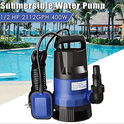 Dekopro Deko 1/2HP 400W 1981GPH Sump Pump Submersible Pump Clean/Dirty Water Pump Swimming Pool Garden Tub Pond Flood Drain w/Float Swi