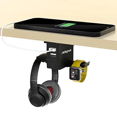 Headset Holder with USB Port Under Desk Headphone Stand Gaming Desk  Accessories, Dual Earphone Hangers Hook(USB Type-C + A Included) - Yahoo  Shopping