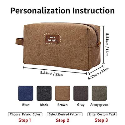 Custom Canvas Toiletry Bag Personalized Groomsmen Gift Monogram