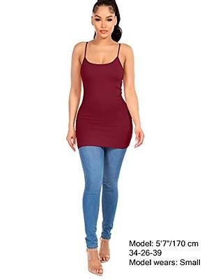 Basic Cami Tank Tops with Built-in Shelf Bra Women Lightweight