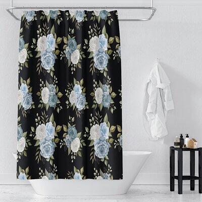 Cotton Floral Single Shower Curtain + Hooks - Yahoo Shopping