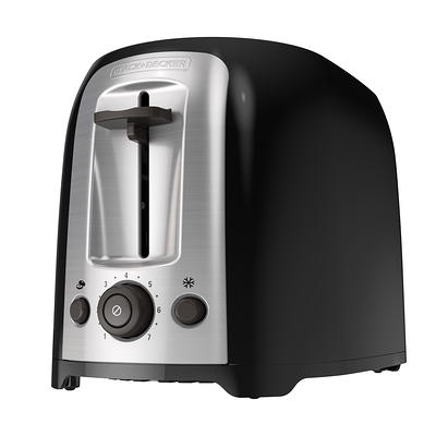 Russell Hobbs 2-Slice Stainless Steel Long Toaster Black Glass Accent