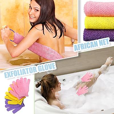 3 Pack Set African Net Sponge Bath Towels Wash Cloth Body Scrubbers For Use  In