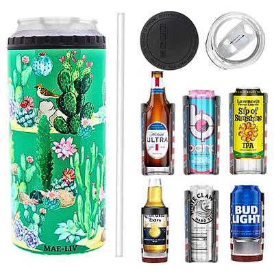 5-in-1 Can Cooler Insulated - Fit All in One Slim Beer Can Cooler for 12 To  16 Oz Bottles | Double-walled, BPA Free, Stainless Steel Tumbler | Can