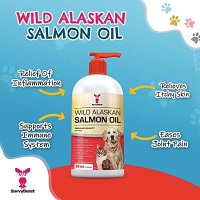  Natural Dog Company Pure Wild Alaskan Salmon Oil for Dogs  (16oz) Skin & Coat Supplement for Dogs, Dog Oil for food with Essential  Fatty Acids, Fish Oil Pump for Dogs